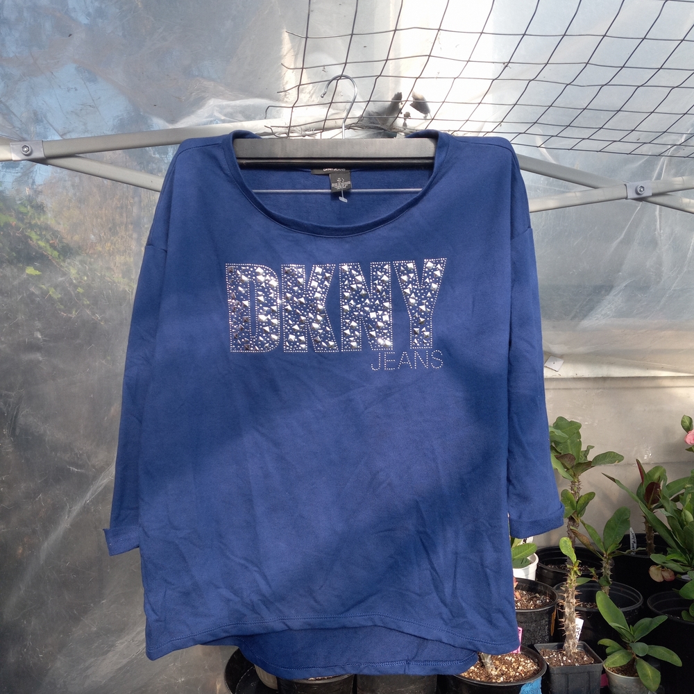DKNY Navy Graphic Long Sleeve Shirt